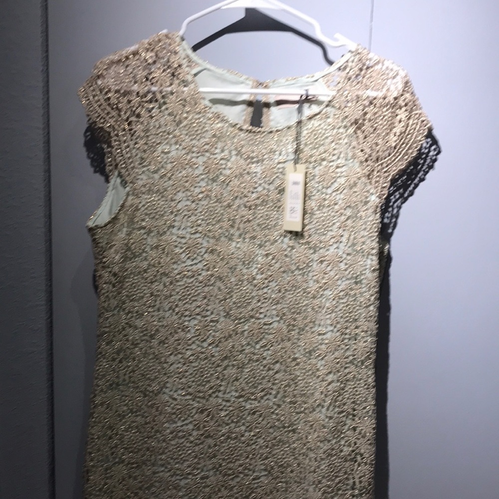 BHLDN Gold/Mint dress